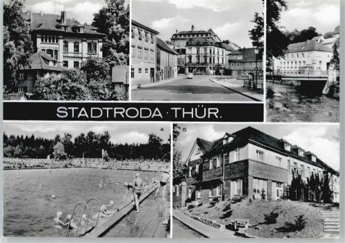 Stadtroda Fachschule für Landwirtschaft, Ernst-Thälmann-Platz, Hirschbrücke, Schwimmbad, Bezirkskrankenhaus