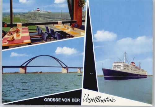 Puttgarden Vogelfluglinie, Fehmarnsundbrücke, Schiff, Fährbahnhofs-Gaststätte