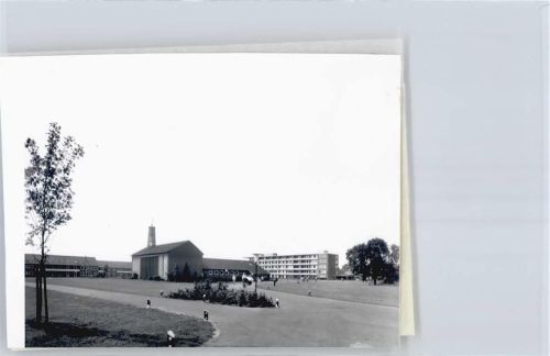 Lilienthal Foto mit Negativ, Blick zur Kirche, Krankenhaus