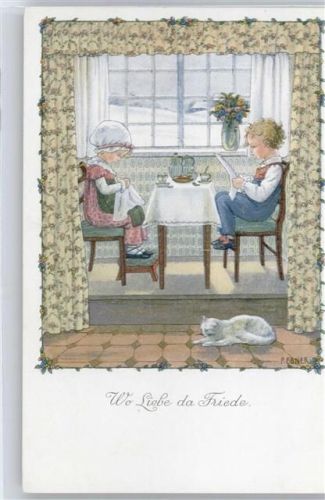 No.1158 , Ebner , Wo Liebe da Friede , gedeckter Tisch