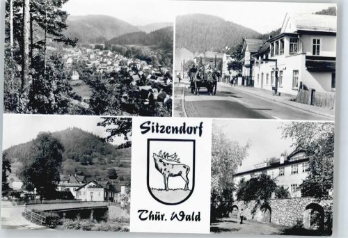 Sitzendorf Teilansicht, POst-Klause, Hotel Bergterrasse