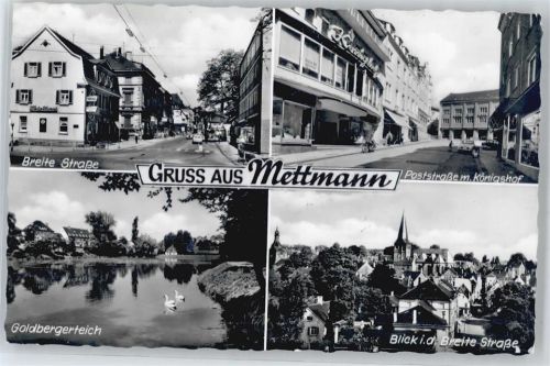 Mettmann Breite Straße, Poststraße, Königshof, Goldbergerteich