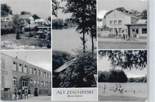 Alt Zeschdorf Bungalow-Siedlung, Mittelsee, Kulturhaus, badestrand, Oberschule