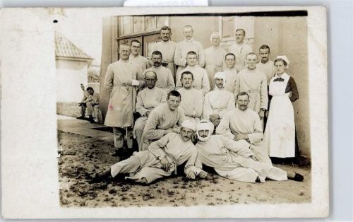 32130 W4904 Enger , Westf Gebrauchsspuren Gruppenfoto-Aufnahme, Lazarett