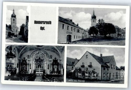 Konnersreuth Haus der Therese Neumann, Gasthof Schiml, Marktplatz, Kirche