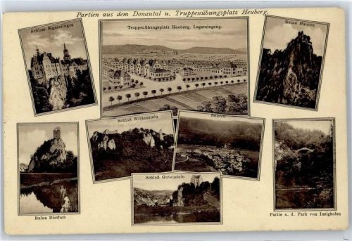 Heuberg Partien aus dem Donautal, Ruine Hausen, Park von Inzigkofen, Schloß Gutenstein, Ruine Dietfurt, Schloß Wildenstein, Beuron, Schloß Sigmaringen