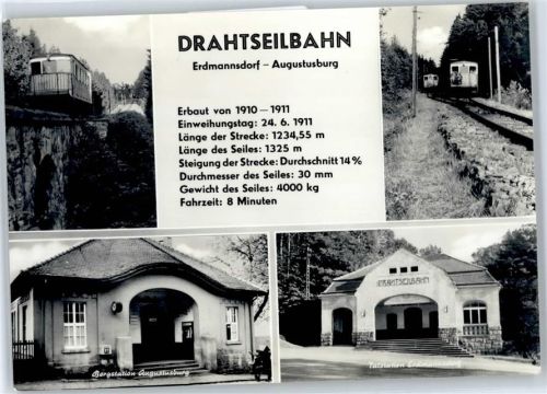 Augustusburg Drahtseilbahn, Bergstation, Talstation Erdmannsdorf