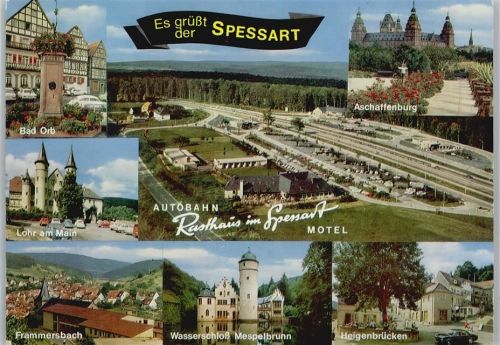 Lohr Bad Orb Aschaffenburg Frammersbach Wasserschloß Mespelbrunn Heigenbrücken Autobahn-Rasthaus im Spessart