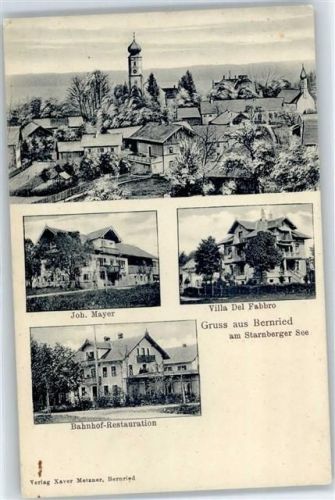 Bernried Villa Del Fabbro, Bahnhof-Restauration, Geschäft Joh. Mayer