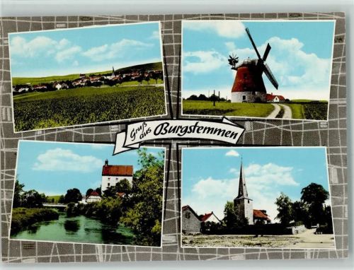 Burgstemmen Windmühle Kirche 4-Bild-Aufnahme