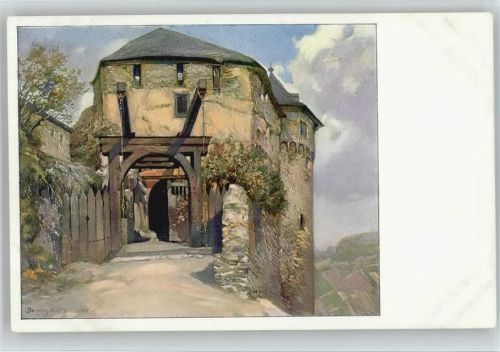 Braubach Marksburg Gemälde von Hans Rud. Schulze