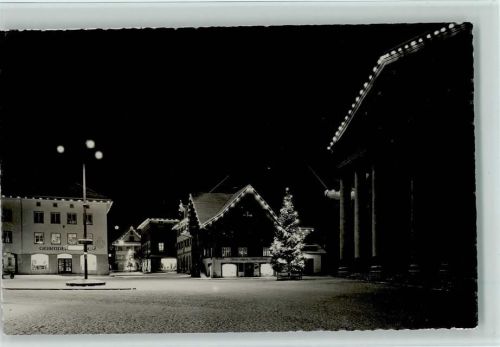 Dornbirn Marktplatz mit Weihnachtsbeleuchtung Karte deutlicher als Scan