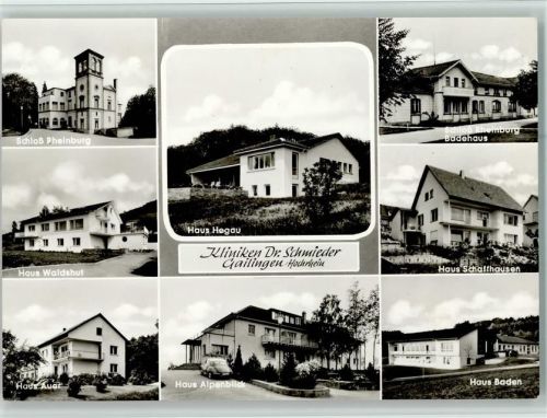 Gailingen Kliniken Dr. Schmieder Schloß Rheinburg Haus Waldshut Haus Auer Haus Hegau Haus Alpenblick Schloß Rheinburg Badehaus Haus Schaffhausen Haus Baden