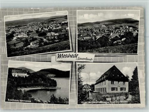 Meschede Rasthaus Hennesee Jugendherberge Haus Dortmund Ortsansichten 4-Bildaufnahme