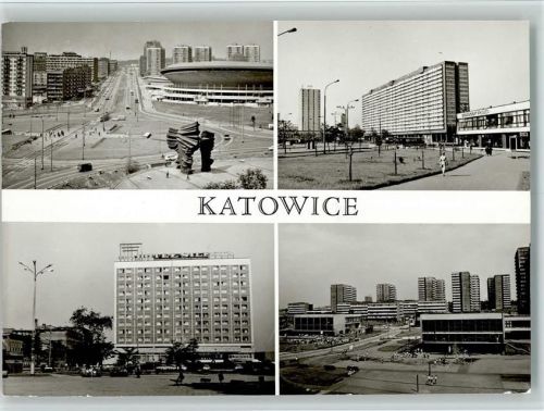Kattowitz 1974 Ulica Armii Czerwonej , Hotel Silesia