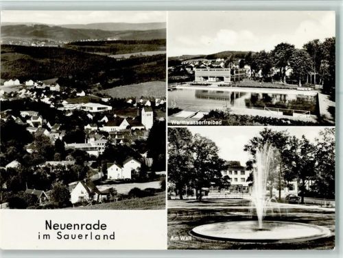 Neuenrade Warmwasserfreibad am Wall Springbrunnen Ortsansicht