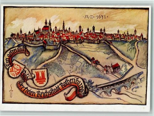 Rothenburg Stadtansicht im Jahre 1631