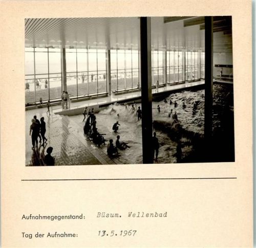 Büsum Wellenbad Innenaufnahme Foto montiert auf Karton