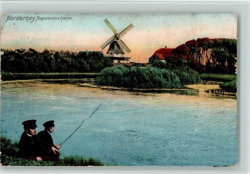 Norderney 1909 Napoleonschanze Windmühle