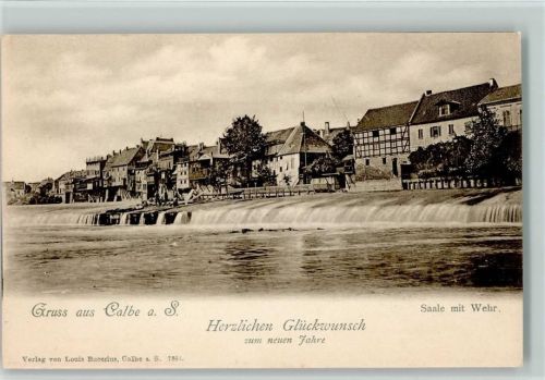 Calbe Saale mit Wehr