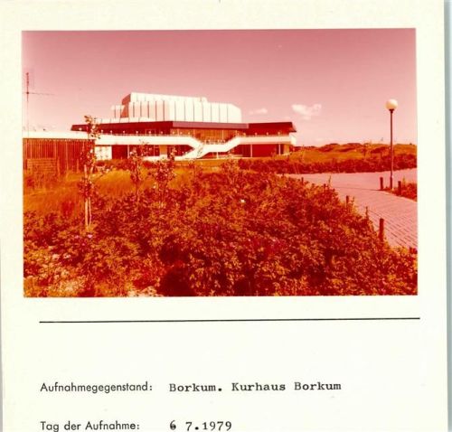 Borkum Kurhaus Foto montiert auf Karton