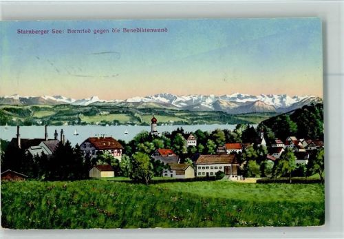 Bernried Starnberger See Ortsansicht gegen die Benediktenwand