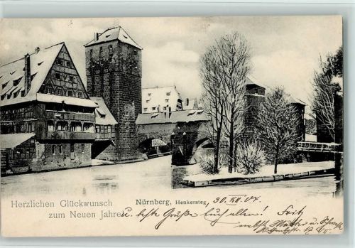 Nürnberg 1904 Henkersteg Winteraufnahme