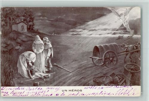 1915 WK I Un Heros - Gefallener Soldat, Engel erscheint am Himmel