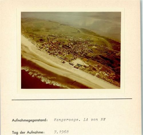 Wangerooge Luftaufnahme von NW Foto montiert auf Karton