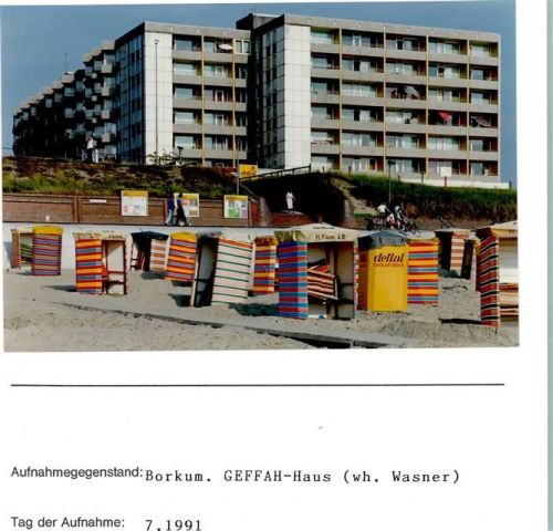 Borkum GEFFAH-Haus Foto montiert auf Karton
