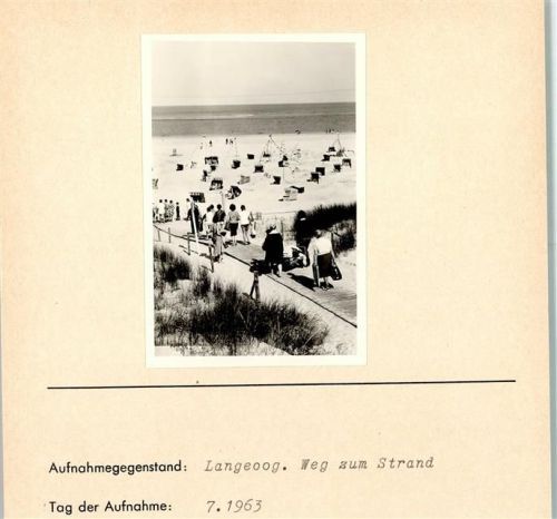 Langeoog Weg zum Strand Foto montiert auf Karton