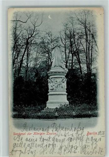 1899 Denkmal der Königin Louise in Berlin, Mondschein AK