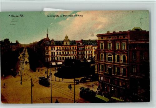 Köln Stadt 1911 Rudolfsplatz und Hohenzollern-Ring Straßenbahnen