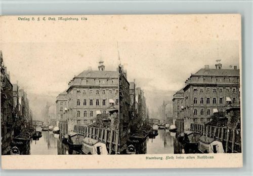Hamburg um 1905 , Verlag Voß Nr. 836, Fleth beim alten Rathaus AK