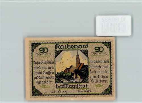 Rathenow Notgeld Alte Frau Brille Uhr