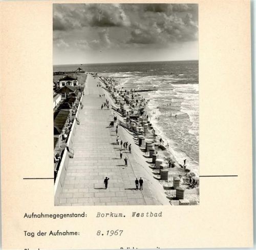 Borkum Westbad Foto montiert auf Karton