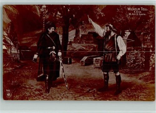 1907 Wilhelm Tell - 7. Bild, III Akt, 3. Szene - NPG Serie 1805 Theaterbilder - Oranotypie