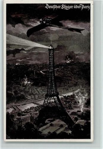 1915 Deutscher Flieger über Paris AK