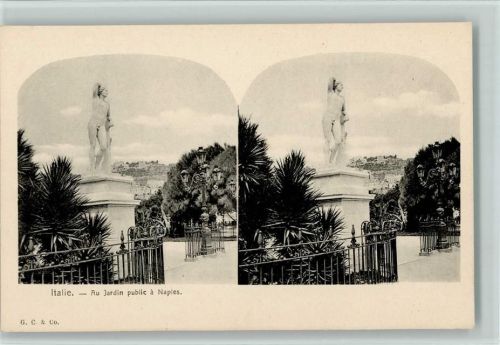 um 1905 - au Jardin public a Naples , sehr gute Erhaltung AK