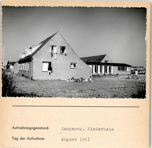 26465 W2941 Langeoog FOTO KEINE AK Kinderheim Foto montiert auf Karton