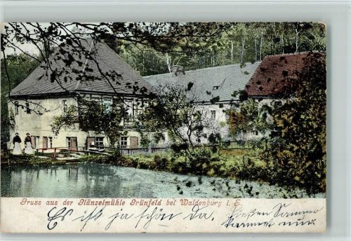 Waldenburg 1908 Hänzelmühle Grünfeld AK