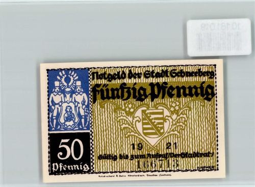 Schneeberg Notgeld Markt und Fürstenplatz Engel mit Kerze