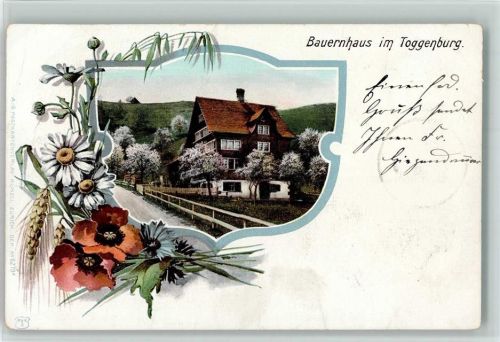 Toggenburg 1905 Bauernhaus im Toggenburg Zierblumen