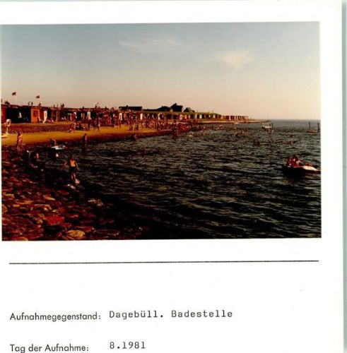 Dagebüll Strand Badestelle Foto montiert auf Karton