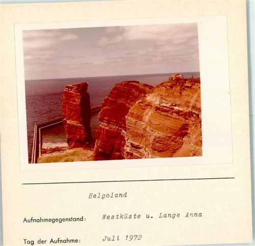 Helgoland Westküste und Lange Anna Foto montiert auf Karton
