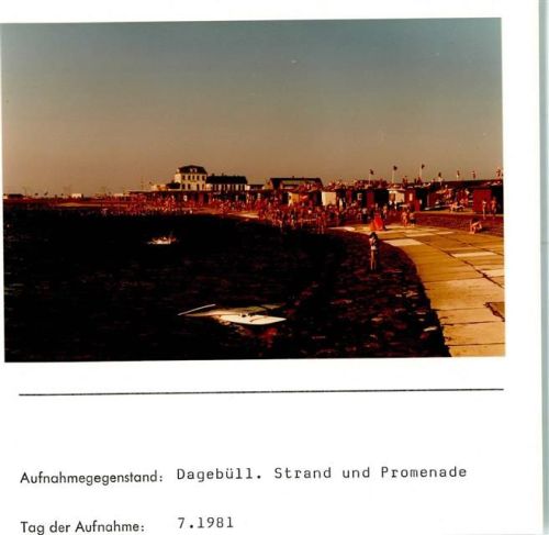 Dagebüll Strand und Promenade Foto montiert auf Karton