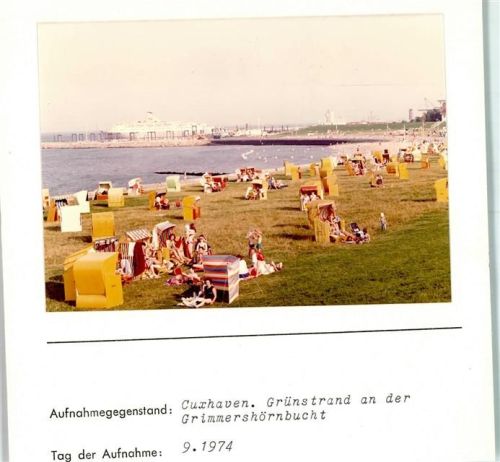 Cuxhaven Grünstrand an der Grimmershörnbucht Foto montiert auf Karton
