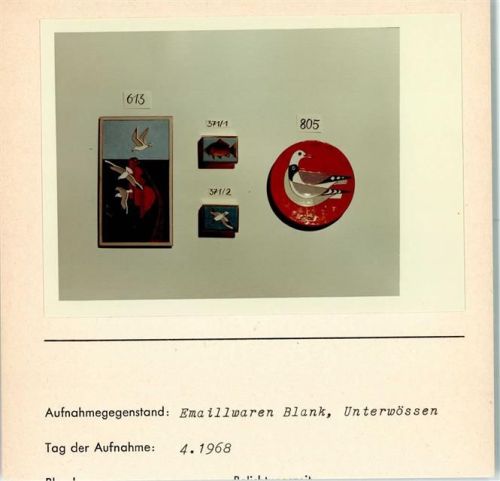 Unterwössen Emaillewaren Blank Foto montiert auf Karton