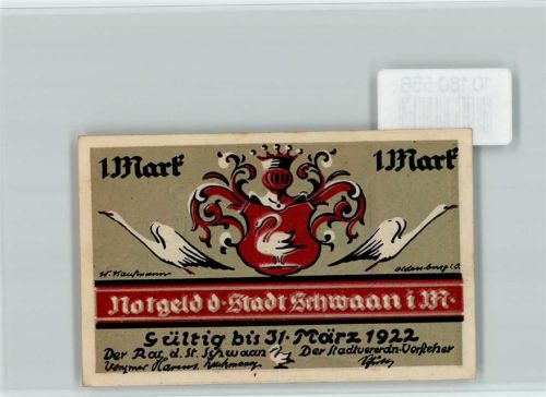 Schwaan Notgeld Schwäne