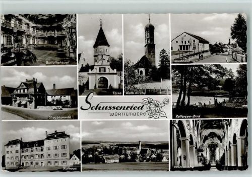 Bad Schussenried Bibliothekssaal Strassenpartie Rathaus Gesamtansicht Törle Kath. Kirche Innenaufnahme Stadthalle Zellersee-Bad Mehrfachaufnahme
